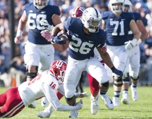 Saquon Barkley playing as a running back at Penn State