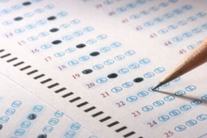 Scantron for the NFL Wonderlic Test being filled out