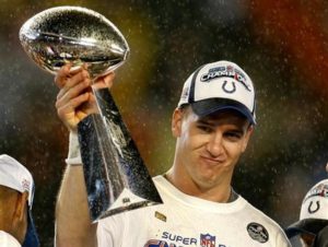 Peyton Manning wins his first Superbowl in 2006 with the Indianapolis Colts